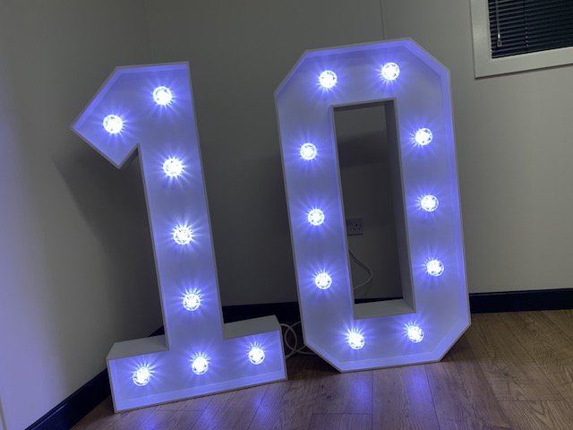 Light Up Numbers Hire - Big Light Up Numbers - Giant Light Up Birthday ...